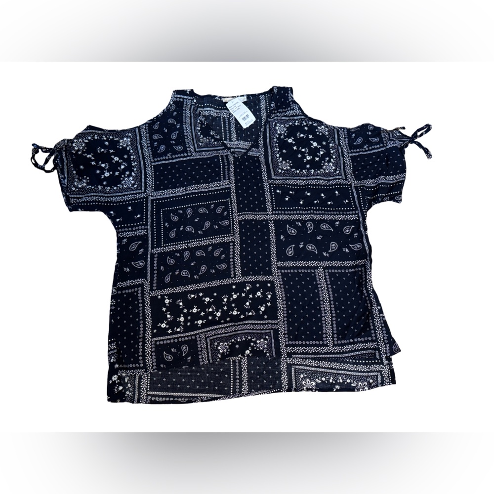 Navy Blue Paisley Women's Top - NWT - 1X